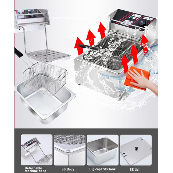 Способ нагрева Электрическое нагревающее трубопроводное нагревание 6L 1 резервуар Глубокая жарка с корзинами