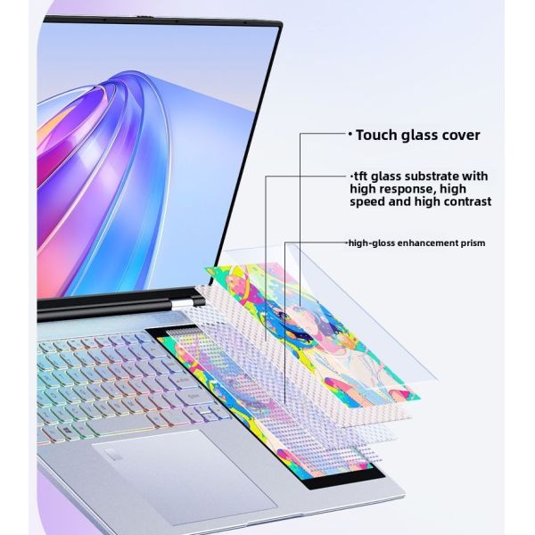 Intel Celeron Quad Core Laptop 15.6-inch IPS Dual Screen Notebook  DDR4 RAM SSD Storage  English Keyboard Magnetic Camera