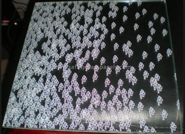 High Intensity Screen Printing Glazed Glass Shower Doors , Heat Resitant Bent Glass