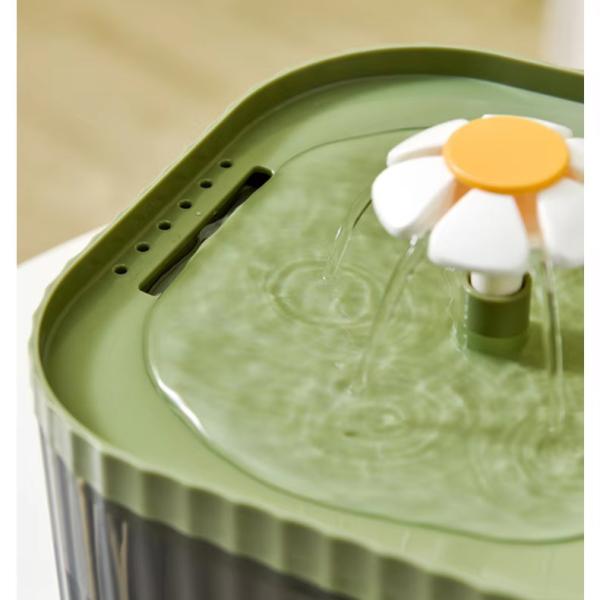 Flower Shape Plastic Electronic Automatic Cat Water Fountain Dispenser for Pet Drinking