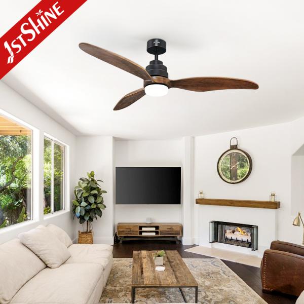 ceiling fan Fã de teto de madeira confortável de 3 lâminas do quarto controlo a distância de 60 polegadas