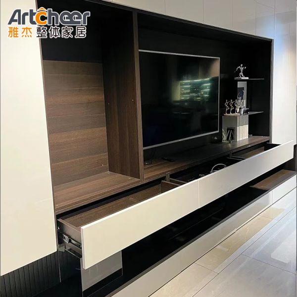 Contemporary TV Cabinet with Laminated Finish and Customized Size for Modern Living Rooms