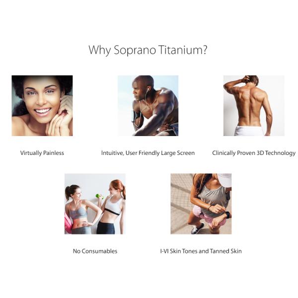 Medical Aesthetics Titanium Ice Laser Soprano Hair Removal Machine With Advanced Cooling System