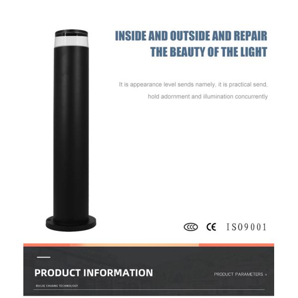 Night LED Lawn Lights Landscape park 100x100x600MM 7W 3000K Black