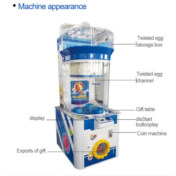 200W Kids Arcade Machine Crazy Capsule Toys Coin Operated Game Machine