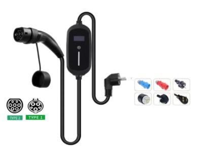 Type 2/Type 1 Portable EV Charger With Over Voltage / Current / Short Circuit Protection