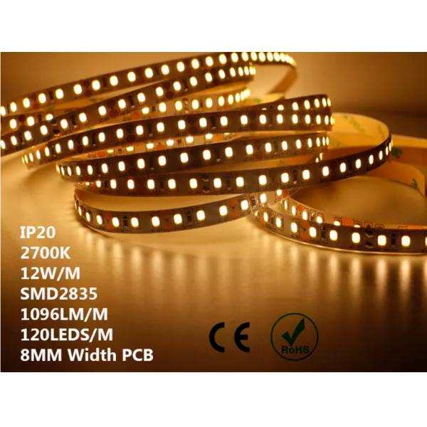 IP20 Smd2835 Led 120LED/M 8MM PCB Led Strip Lights Warm White 2700k Rgb