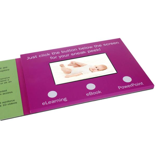 Cartes de visite vidéo LCD au format GIF avec 2 Go de mémoire et format audio WMA