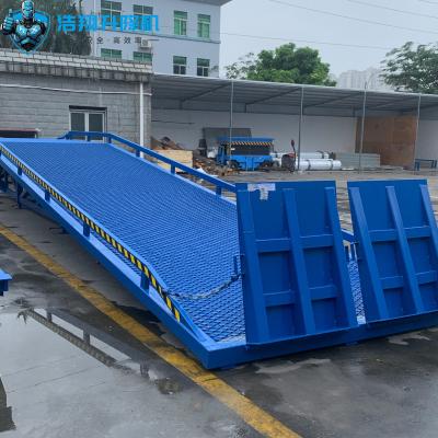 Warehouse Hydraulic Dock Ramp Loading And Unloading Goods From Containers