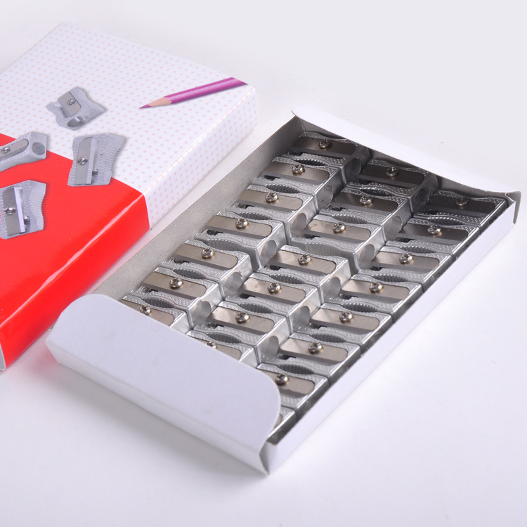 Wholesale Aluminium Alloy 1 Hole Steel Blade 24 Pack Metal Pencil Sharpener