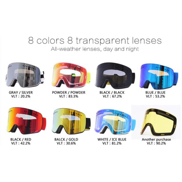 Customized Support Magnetic Ski Goggles for Winter Sports and Anti-fog Protection