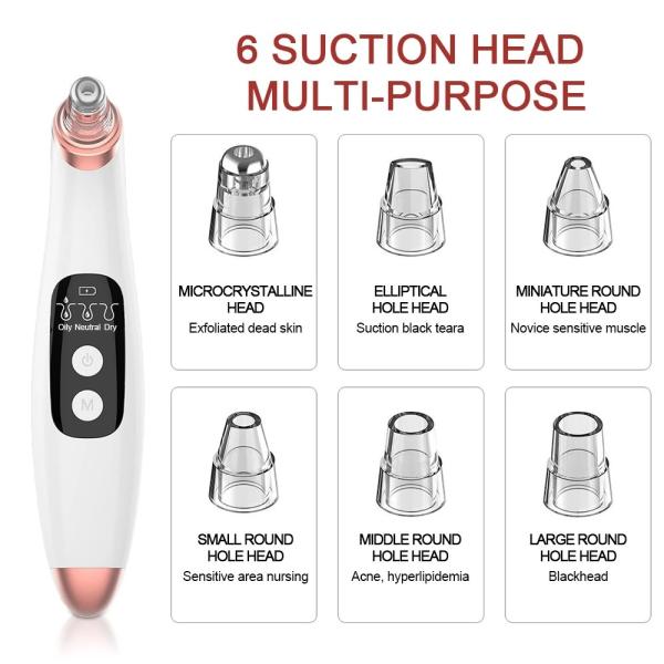 400mAh Rechargeable Battery Face Vacuum Cleaner Blackheads Removal Machine Deep Clean