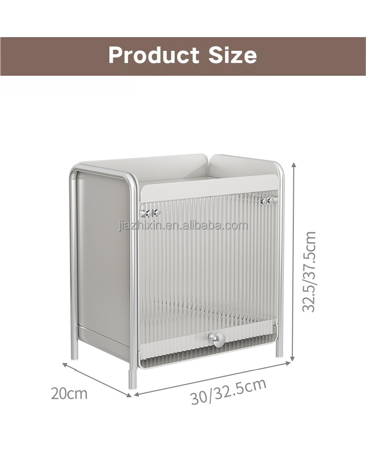 Bedroom Desktop With Cabinet Doors Makeup Display Cabinet Organize Shelf 2 Tier Spice Storage Rack Metal Dust Proof Cup Holder