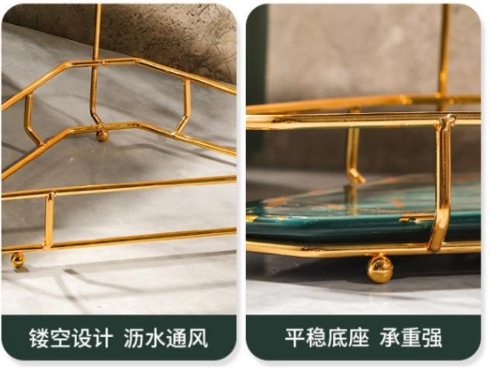 Stainless Steel 3 Tier Triangle Storage Rack , 3KG Cosmetics Storage Rack