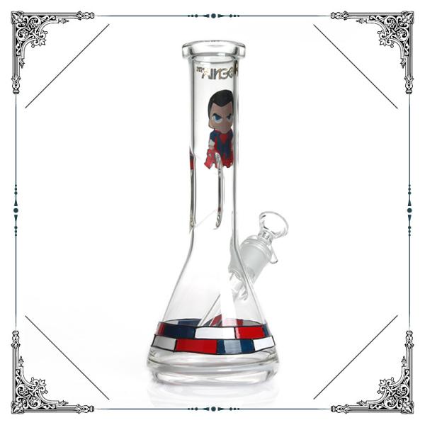 Superman Bongs Glass Smoking Water Pipe Beaker Bong New Design Glass Hookah Pipes