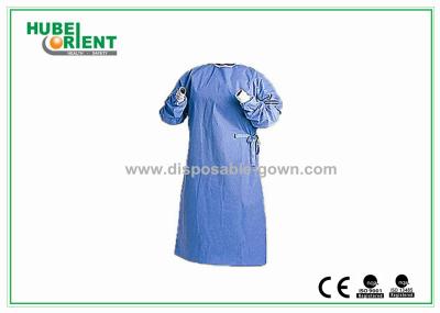 Vestidos médicos ultrassônicos do selo PP/SMS descartáveis com o punho feito malha para o hospital/clínica
