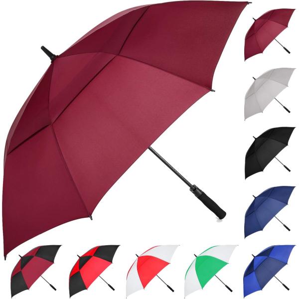 Double Layer Golf Umbrella with Auto Open Hand Close and Personalized Pattern Printing