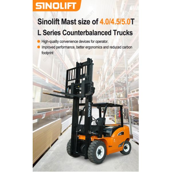SINOLIFT 4.0-5.0T INTERNAL COMBUSTION COUNTERBALANCED INTERRALANCED FORKLIET