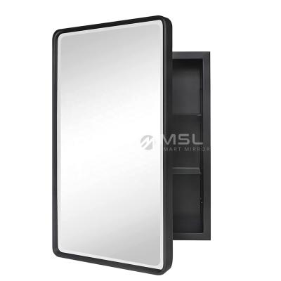 3000K - 6000K LED Illuminated Bathroom Cabinet Black Makeup Mirror Cabinet