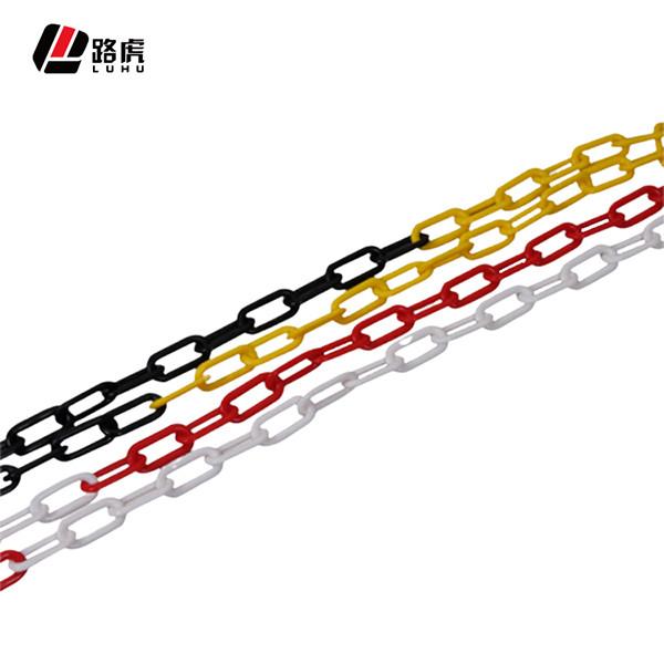 Color White Red Safety  Security PE Plastic Chain For Roadway  Warning Sign