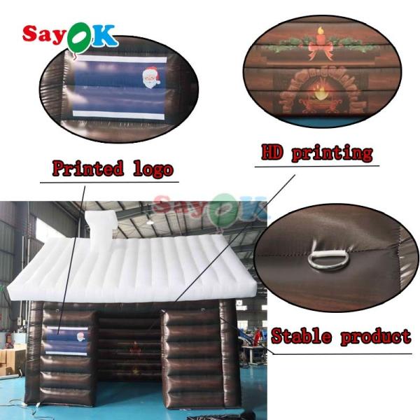 Giant Lights Oxford Cloth Inflatable Christmas House Inflatable Santa House