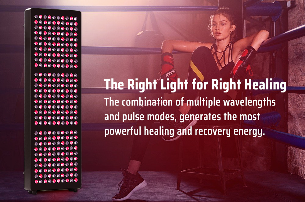 Soulagement de la douleur 660nm 850nm Rouge La lumière infrarouge proche et lointaine Lit de thérapie pour les soins de la peau et du corps