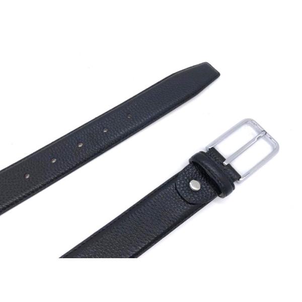 Pin Buckle Black Genuine Leather Casual Dress Belt For Business Men