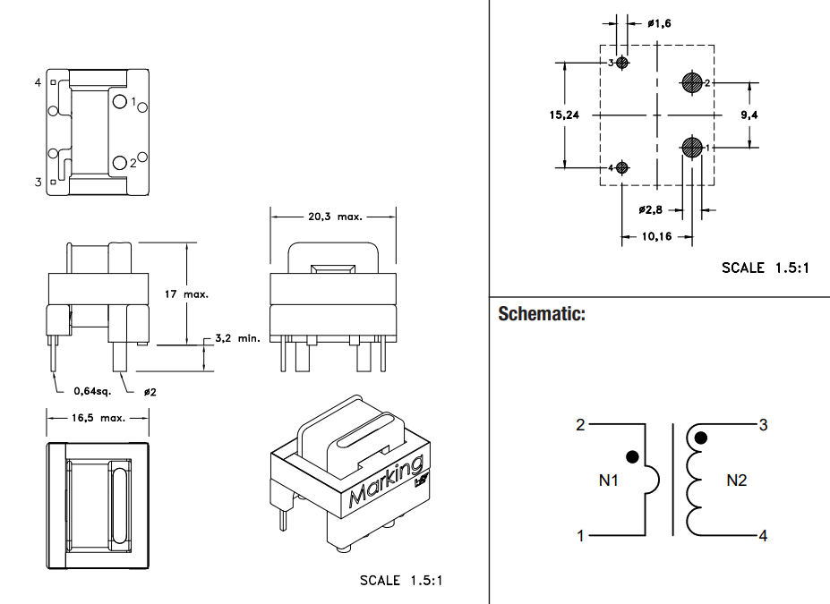 SMPS Flyback Transformer для приложений управления и мониторинга 7492550500