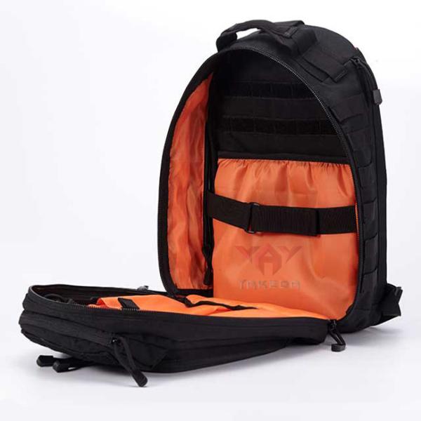 Durable Outdoor Travel Black Tactical Day Pack Customized Logo 30L - 40L Capacity