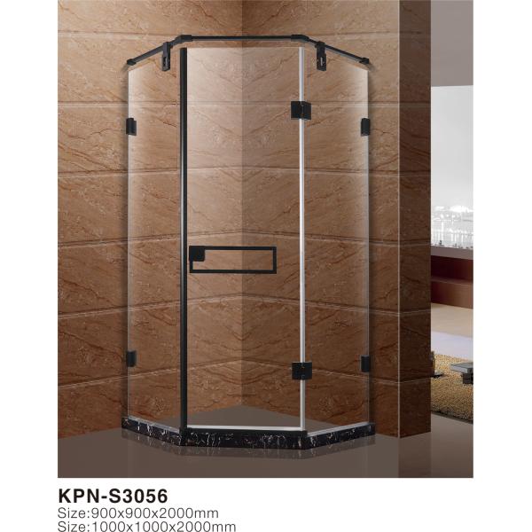 black  900x900mm Dimond Shape Corner Shower Stall Normal Temperature Storage