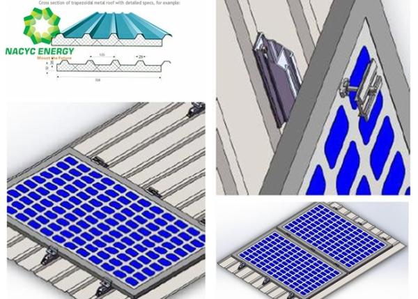 Bracket Metal Roof Solar off-grid Mounting Systems Aluminum Bracket Solar Racking Systems Structure Short Rail  roof