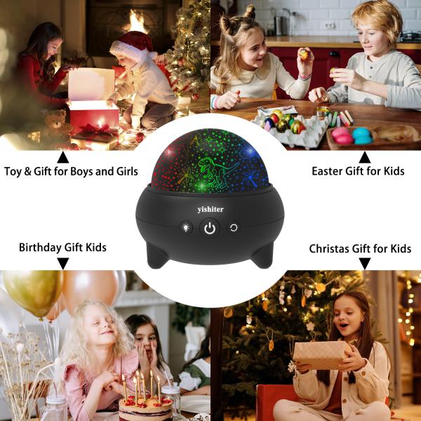 360 Degree Rotatable Starry Night Light Projector 9 Colors Adjustable For Kids