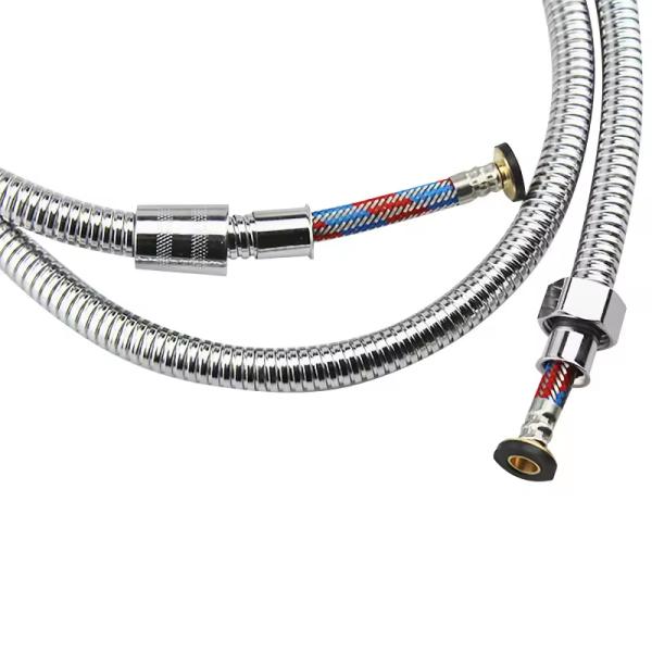 304 Stainless Steel Bathroom Hose 1.5m Shower Hose Encryption Plating Modern Design Style