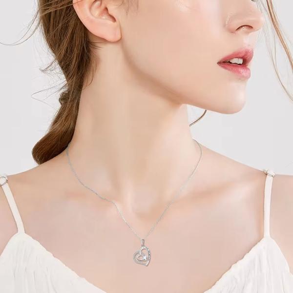 YASVITTI Classic Heart Design 925 Sterling Silver Necklace I Love You To The Moon And Back Pendant Necklace