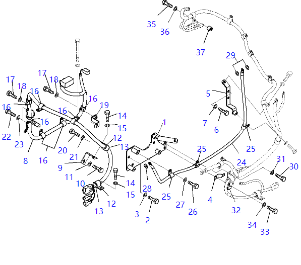 421-06-42281 4210642281 Wiring Harness Excavator Engine Parts Support For KOMATSU WA450