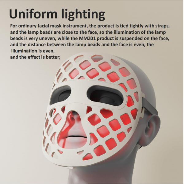 Hollow Out Design Soft Silicone Blue Red yellow Light Therapy LED Face Mask