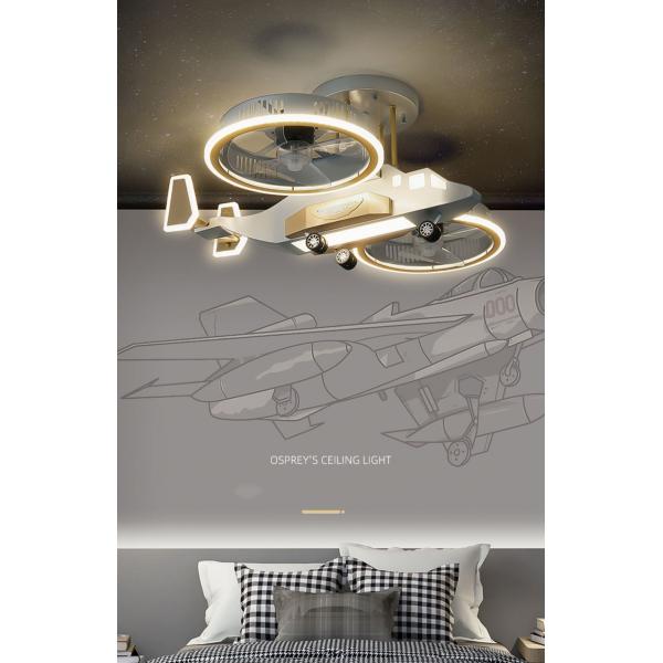 Мальчика модели бойца мультфильма комнаты мальчика дистанционного управления света вентилятора света самолета детей потолочное освещение спальни творческого