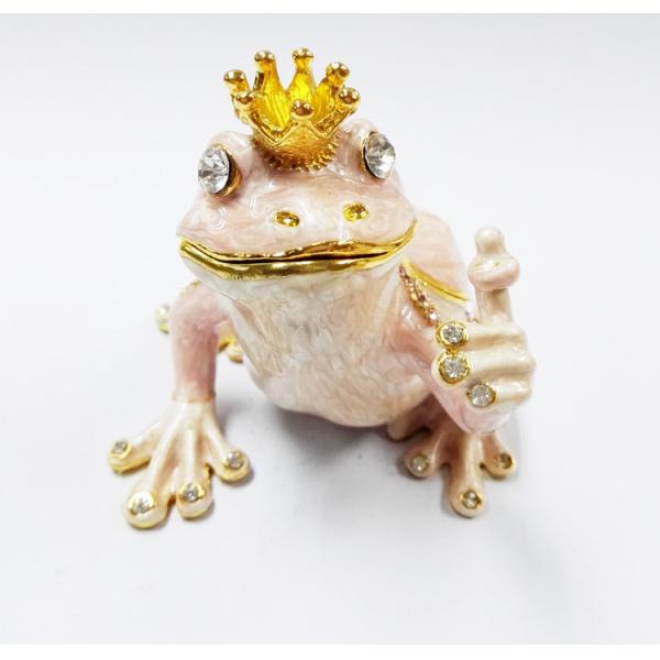 New frog animal pewter cartoon jewelry box metal gift box Frog trinket box