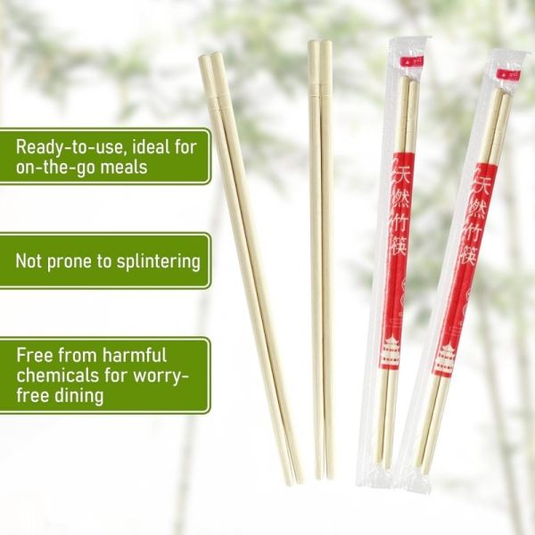 Polished Smooth Insect-resistant Round Bamboo Chopsticks Disposable Eco-friendly Food Grade