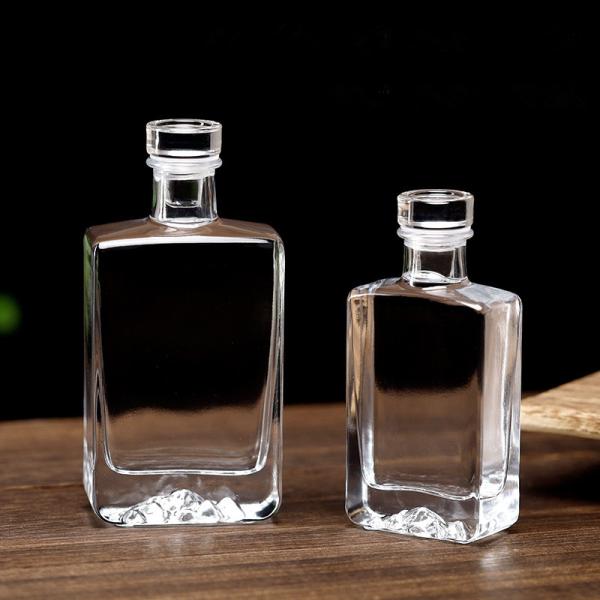 Glass 100ml 200ml Vodka Fruit Wine Rum Gin Whiskey 375 ml Bottle for Cosmetic Packing