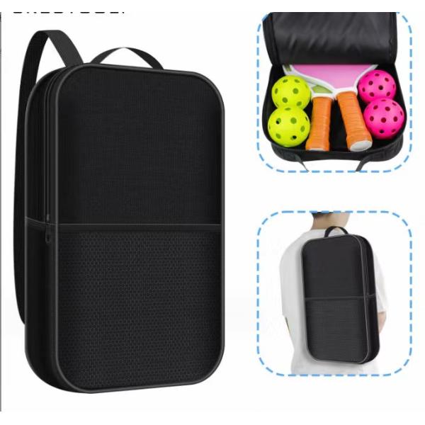 Adults Pickleball Racket Bag Waterproof Portable Pickle Ball Backpack With 2 Paddles 4 Balls