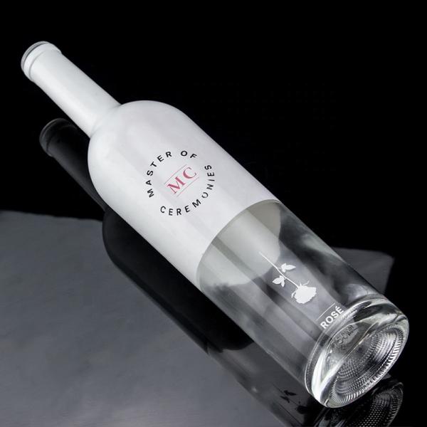 Custom Bottle 750ml White Spray Paint Whisky Vodka Empty Glass Bottle With Cork