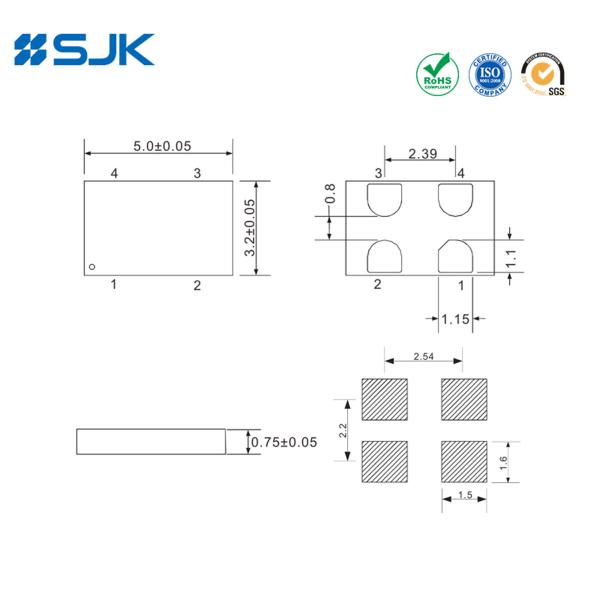 SMD 4 Pads 5032 Low Power MEMS Oscillator 50.000MHz 1.62-3.63V, -20~+70℃ ±20ppm