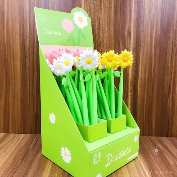 Fluent Writting Pen, 12 Pcs 0.5 Mm Black Ink Flower Shape Rolling Ball Cute Gel Ink Pen For Student And School Office Supplies (Flower)