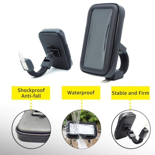 Morfayer Rear View 6.3inch Motorcycle Phone Holder Waterproof