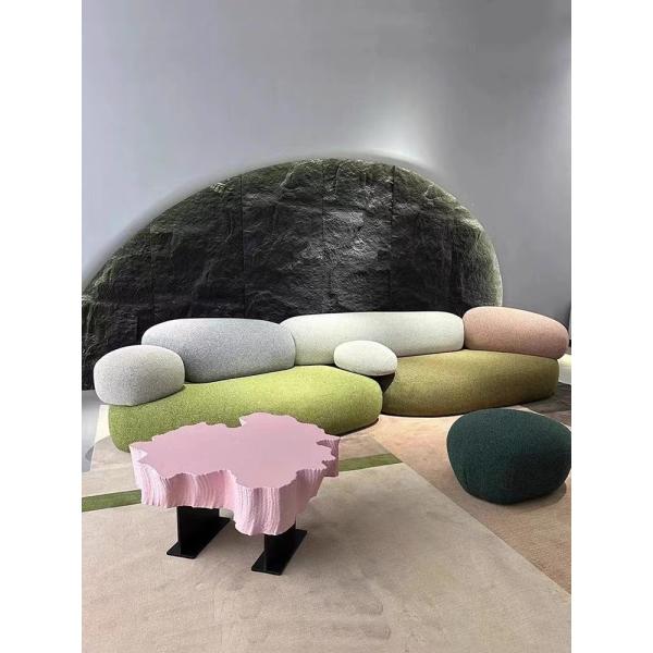 Cobblestone Design Fabric Sofa Set Combination Living Room Lobby Pebble Sofa