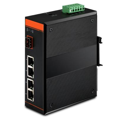 Fast Ethernet Industrial Switch Unmanaged 4x10/100Base-TX + 1x100Base-FX SFP