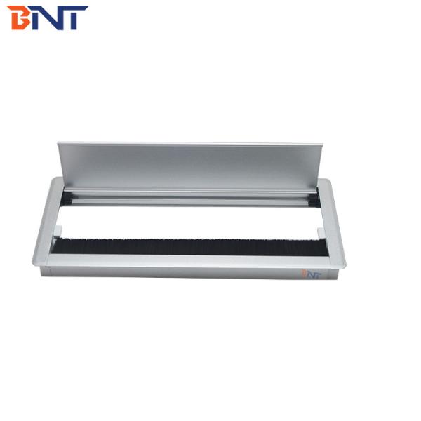 aluminum alloy office desk wire cable grommet box /white rectangle table top hole flip cover cable management box with b