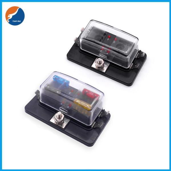 Button Pom 4 Poles ATO ATC Automotive Car Blade Fuse Block With Copper Connect Terminals