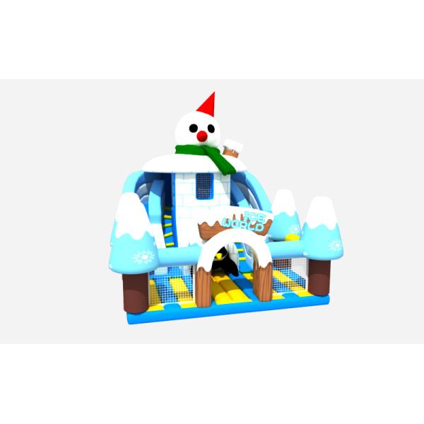 Commercial Grade Snowman Inflatable Bounce Slides 6x7.3x6.8m